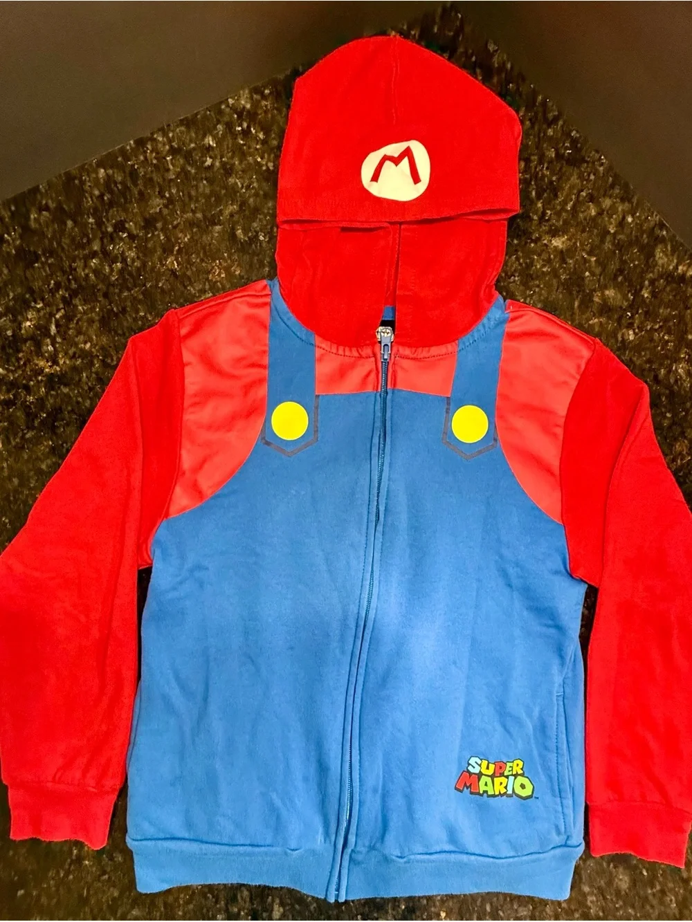 Nintendo Super Mario Red and Blue Hooded Costume Jacket